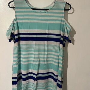 Striped Cold Shoulder Top